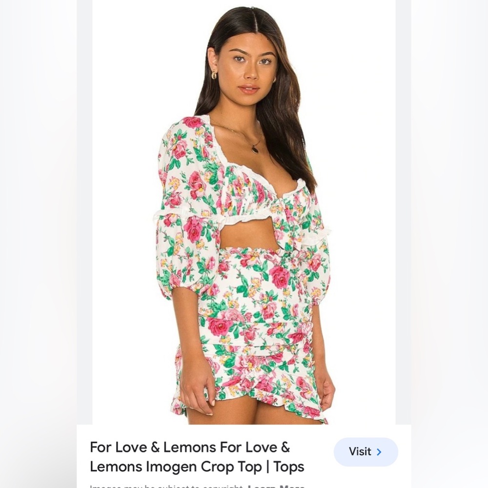 For Love & Lemons Floral Set (Top and Skirt could be sold separately)
